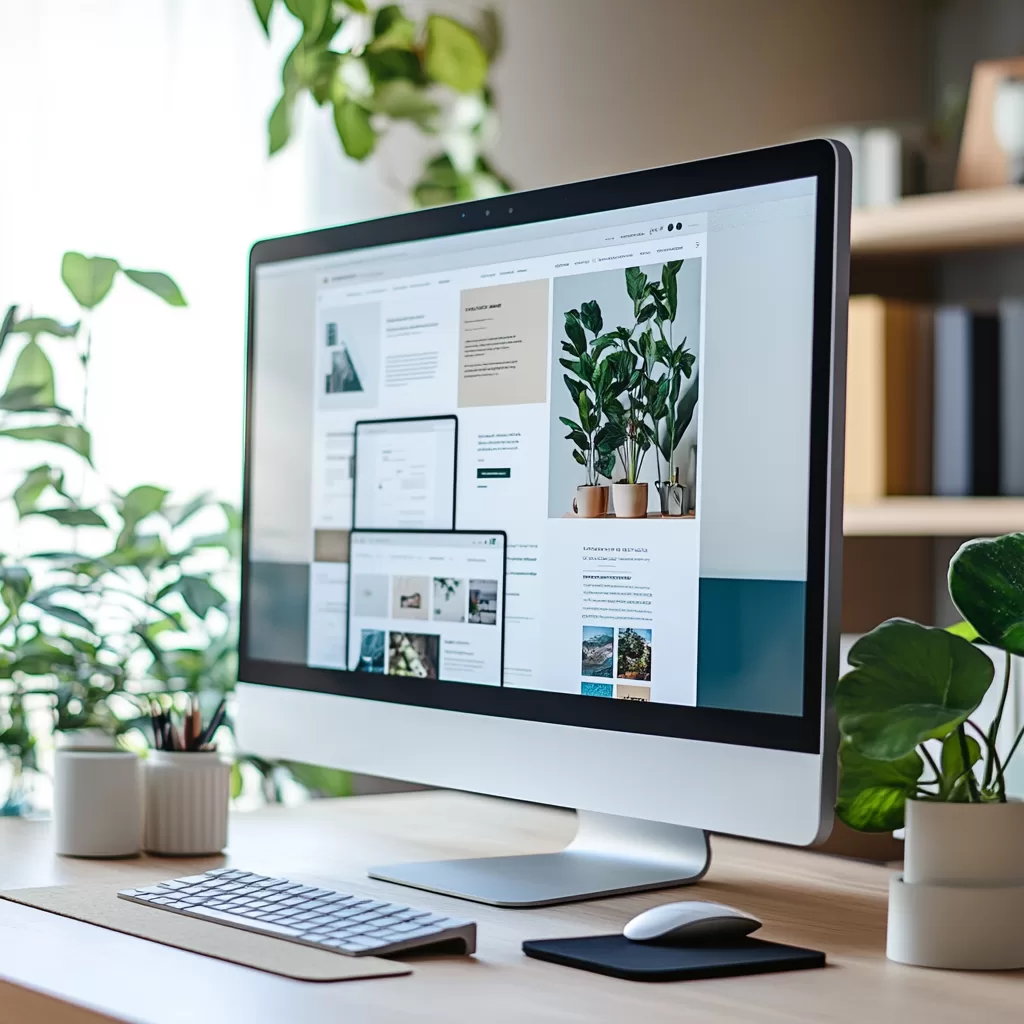 Computadora con diseño web